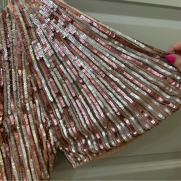 NWT Mac Duggal 4913M Rose Pink Sequin Embellished Gown - Picture 6 of 10